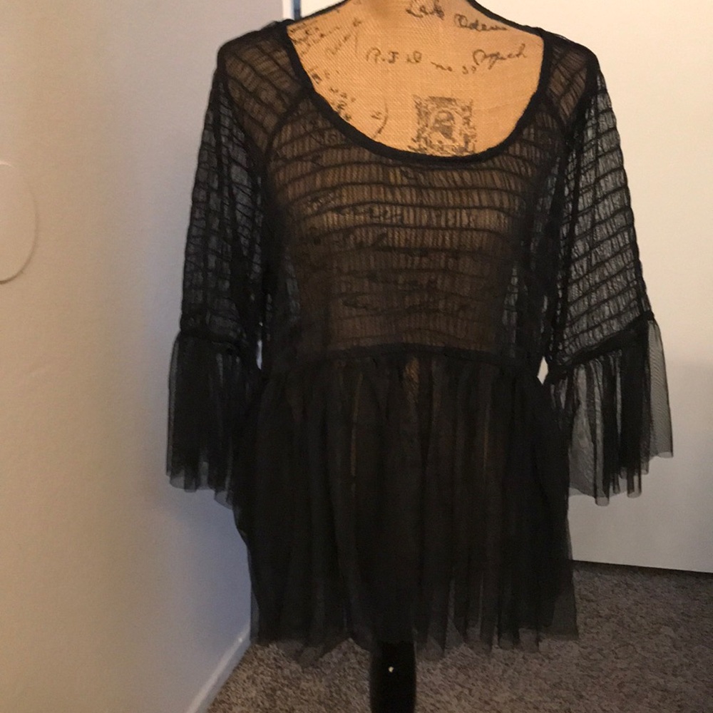 Torrid sheer sexy black top NWT